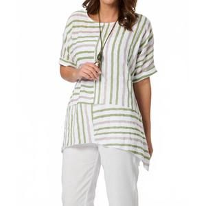 NEW SALOOS striped top in khaki (green)